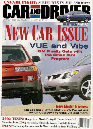 CAR & DRIVER 2001 OCT - WRX, O-Z, 4Motion, BENTLEY
